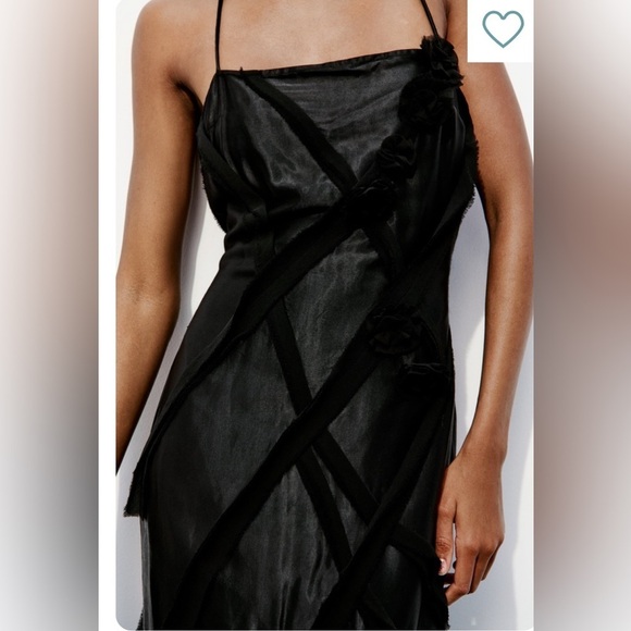 New Zara Leaf satin effect dress. Luxury blogger’s fav. XS 🔥✨✨✨ - Picture 8 of 9